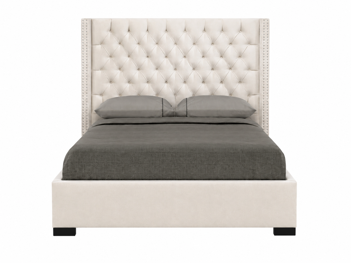 Tulita Ⅱ Platform Bed - Cream Velvet