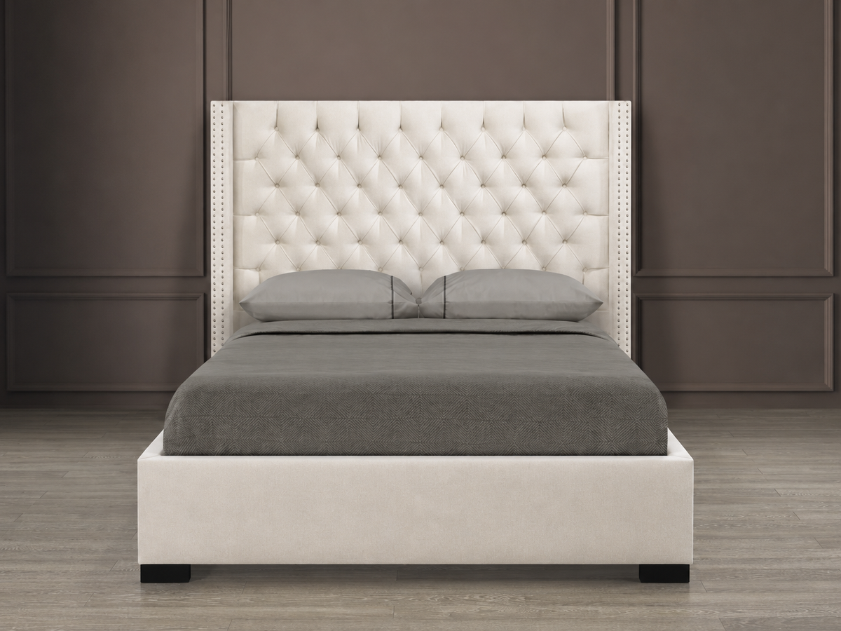 Tulita Ⅱ Platform Bed - Cream Velvet