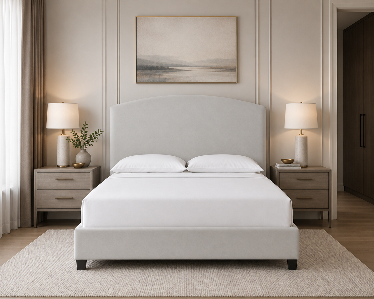 Patria Platform Bed - Grey Velvet