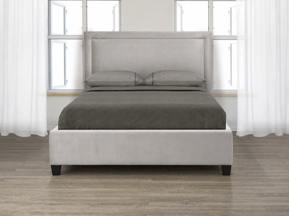 Zion Platform Bed - Grey Velvet