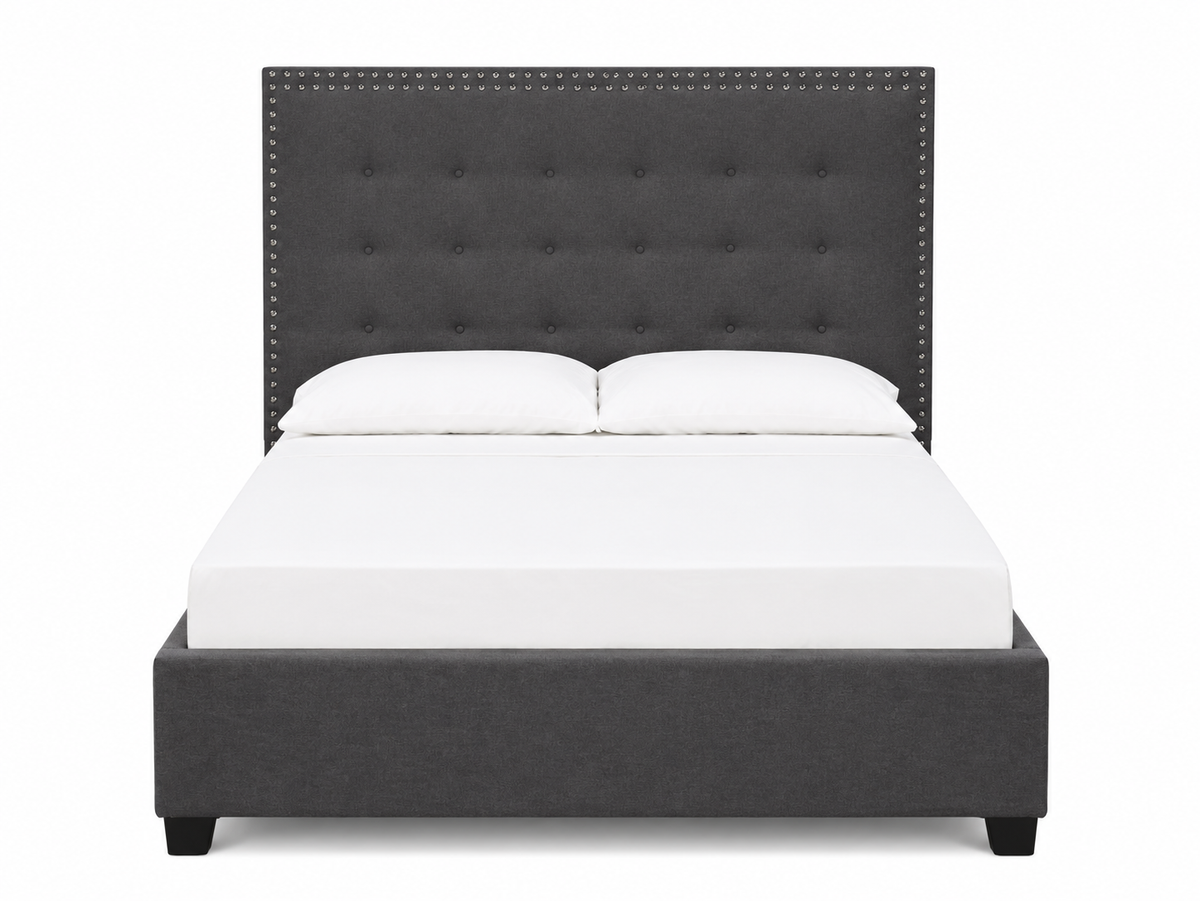 Rocklyn Platform Bed - Dark Grey Linen