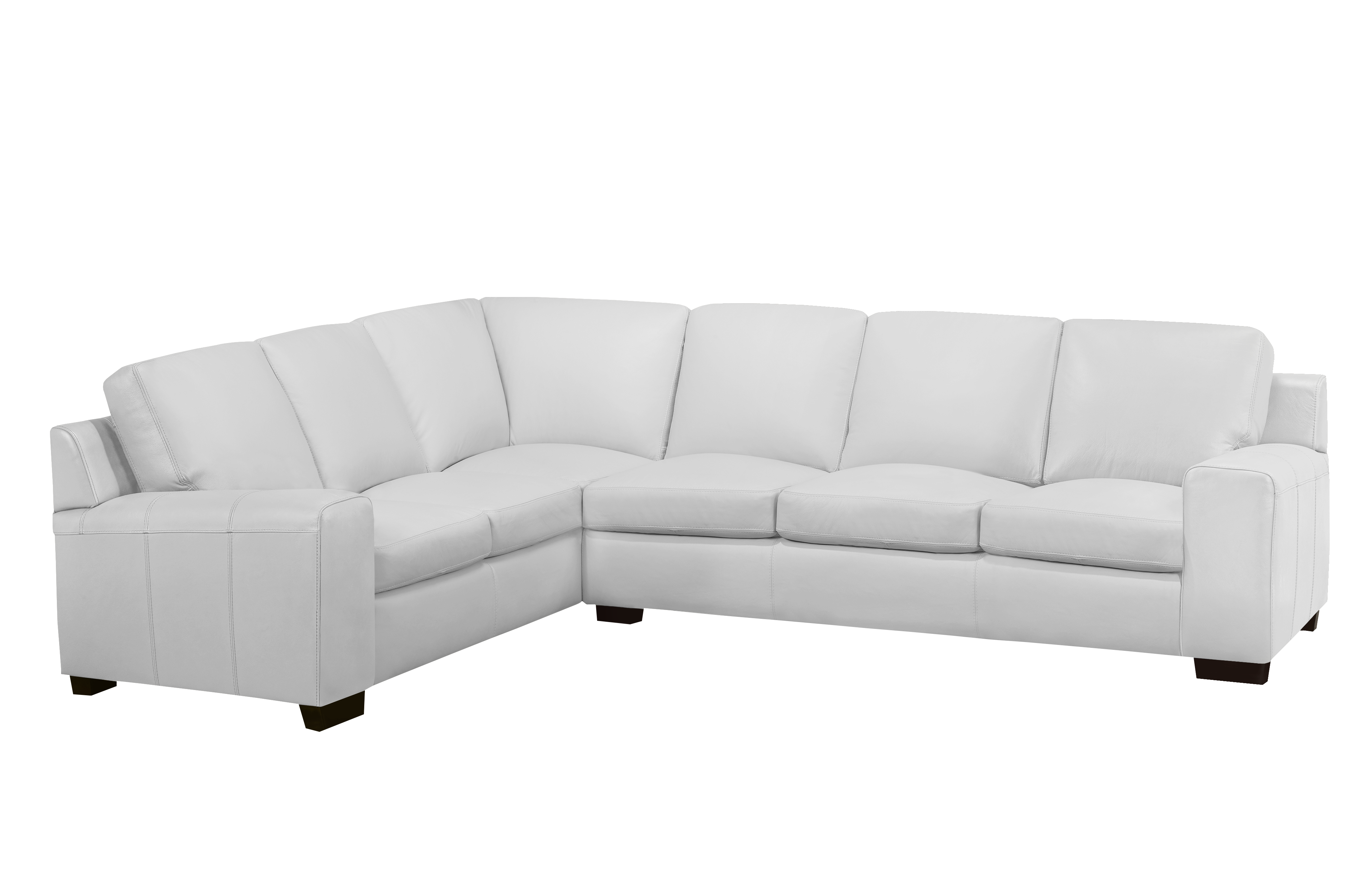 Vernon Sectional - Silver Grey Genuine Leather