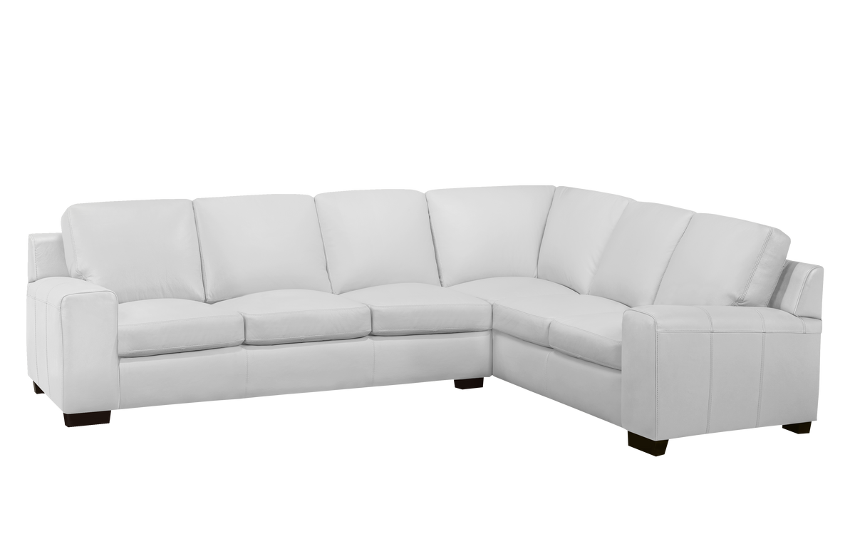 Vernon Sectional - Silver Grey Genuine Leather