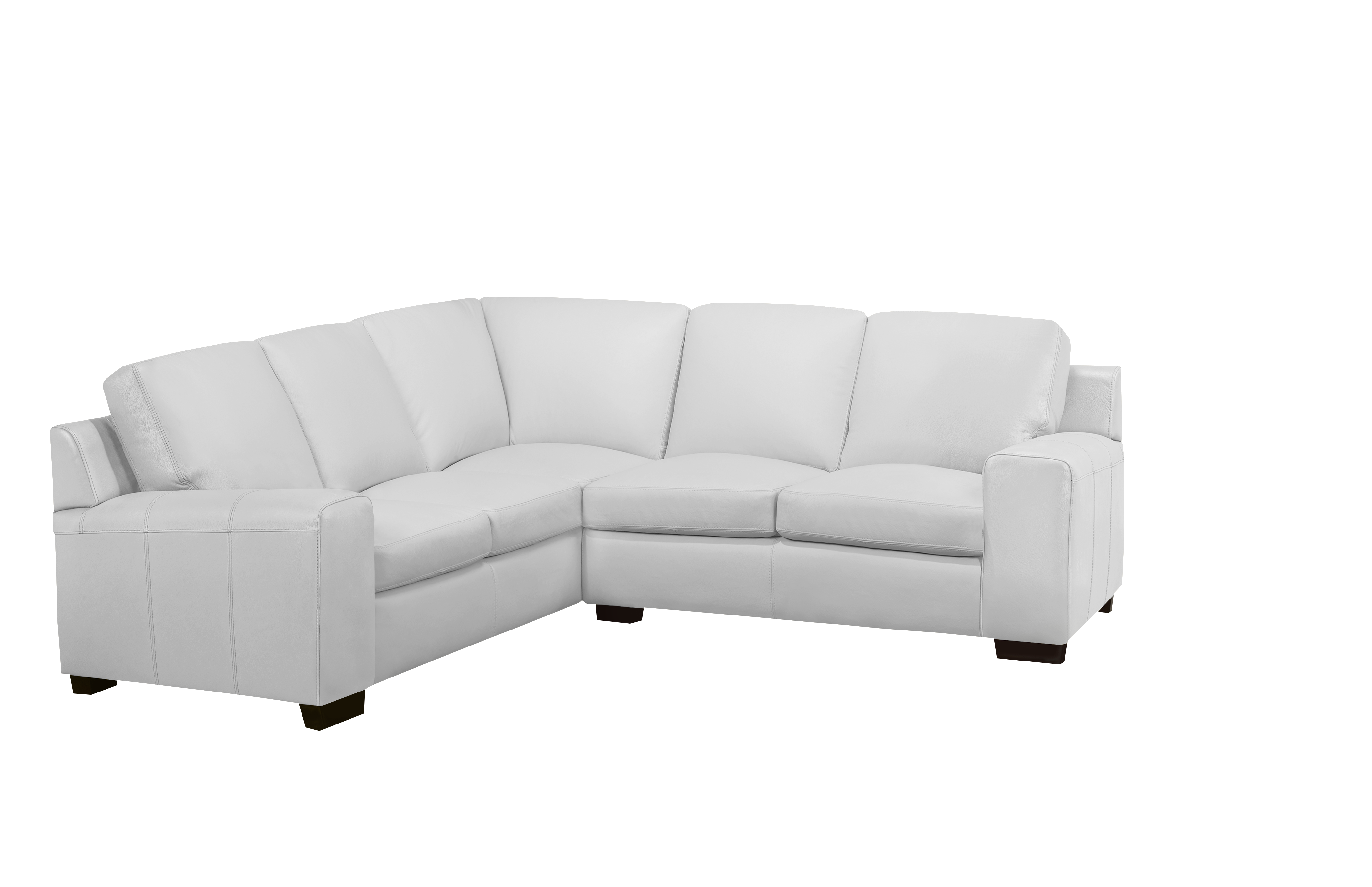 Vernon Sectional - Silver Grey Genuine Leather