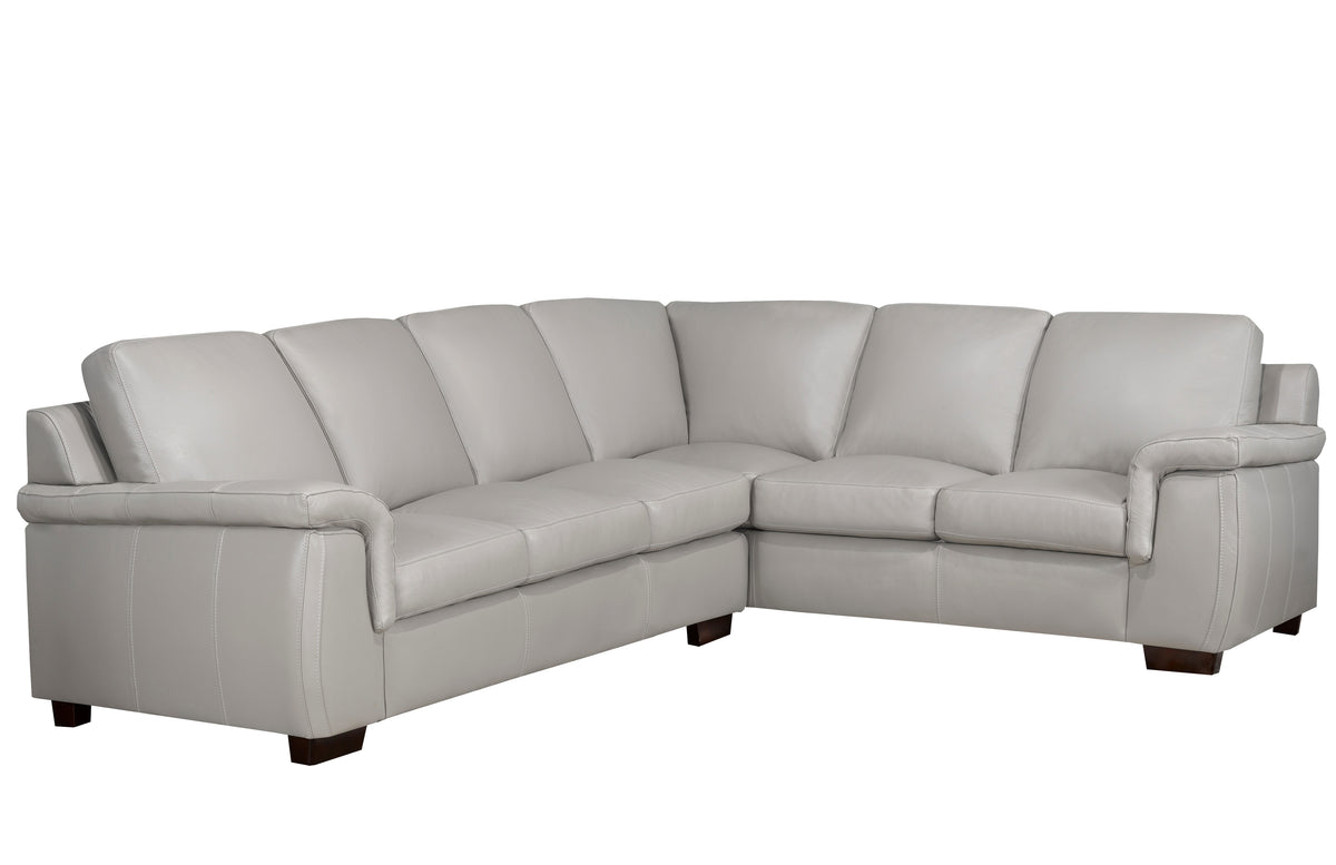Kingston Sectional - Cloud Grey Genuine Leather