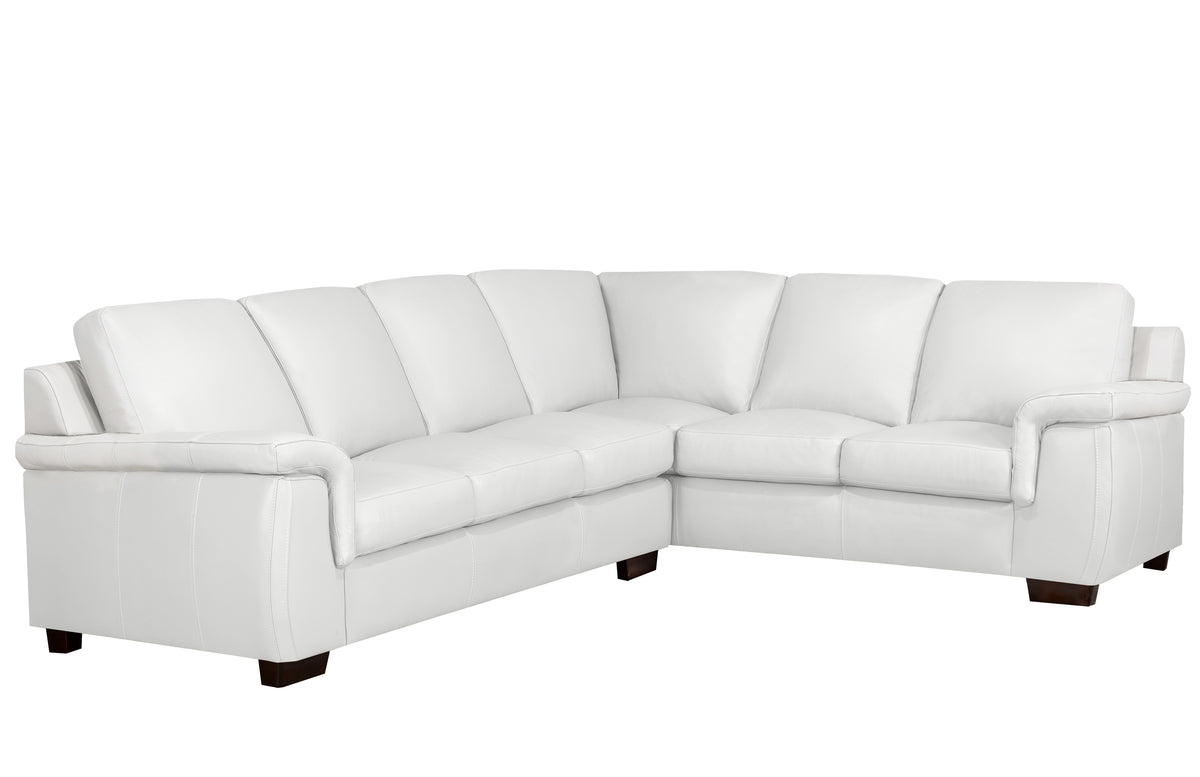 Kingston Sectional - Silver Grey Genuine Leather