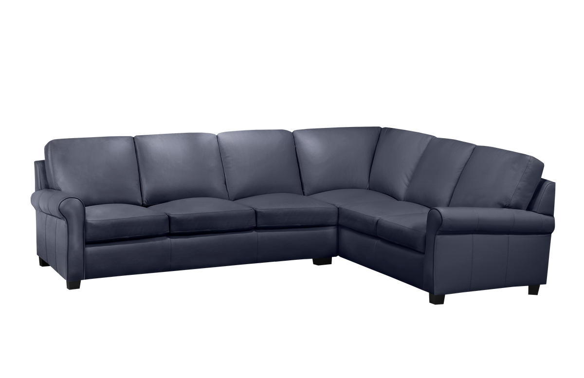 Lima Sectional - Navy Genuine Leather