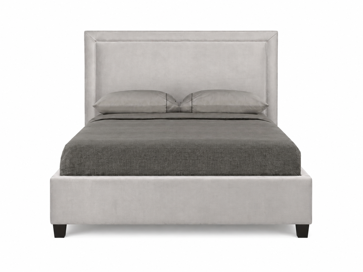 Zion Platform Bed - Grey Velvet