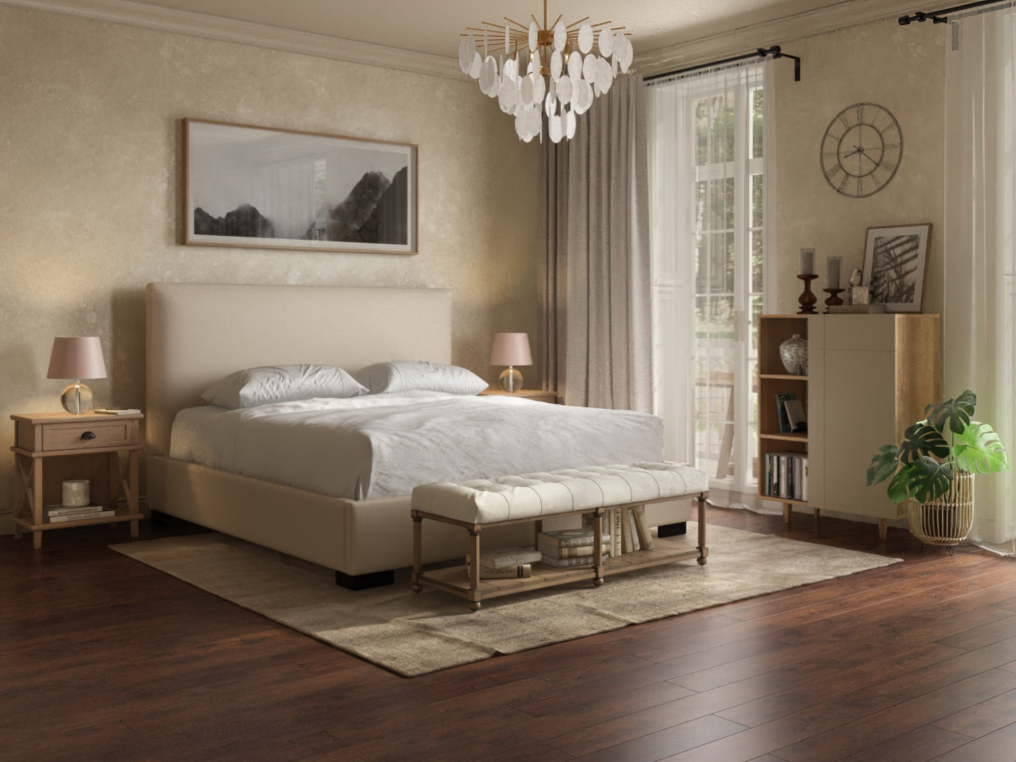Sunterra Platform Bed - Beige - canadianfurniture.live