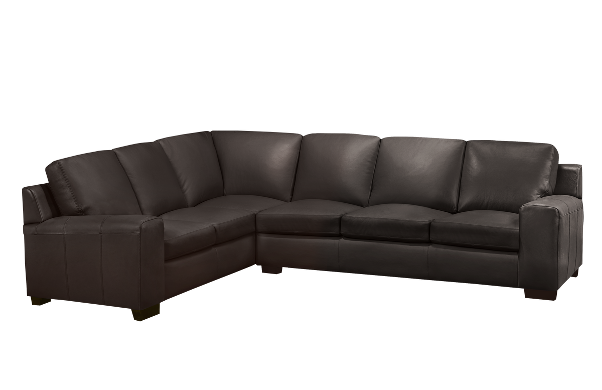 Vernon Sectional  - Mocha Genuine Leather