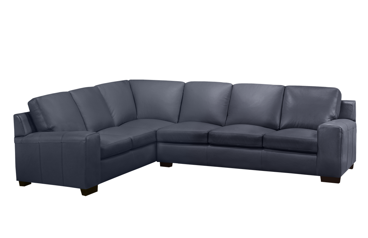 Vernon Sectional  - Navy Genuine Leather