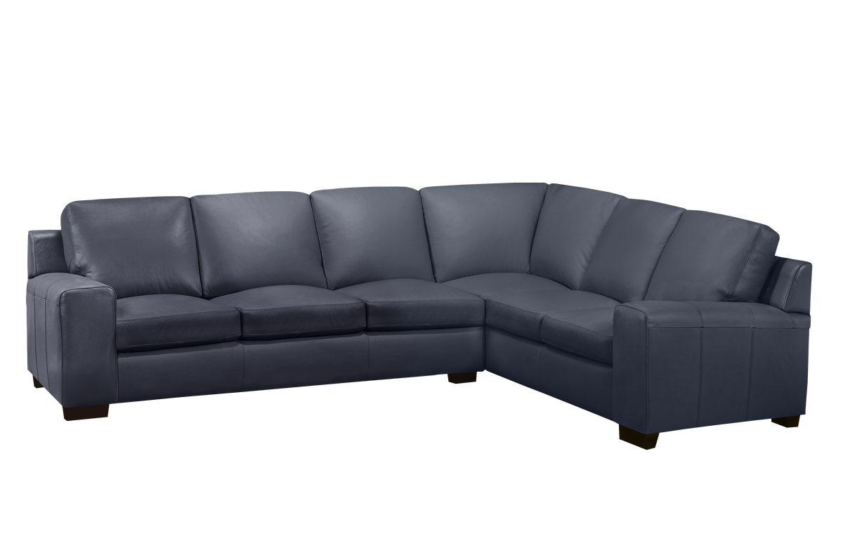 Vernon Sectional  - Navy Genuine Leather
