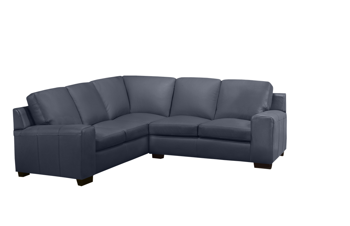 Vernon Sectional  - Navy Genuine Leather