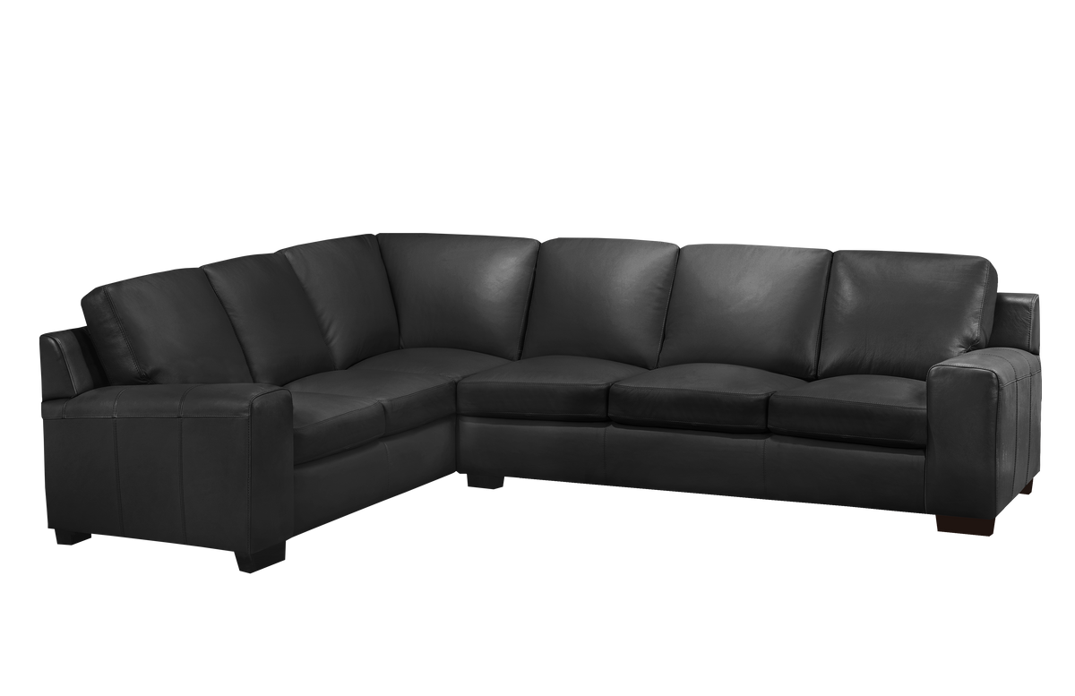 Vernon Sectional  - Raven Genuine Leather