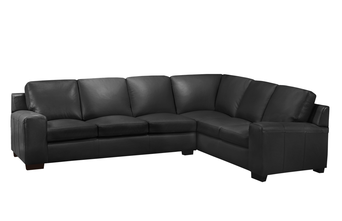 Vernon Sectional  - Raven Genuine Leather