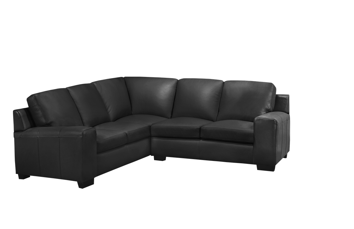 Vernon Sectional  - Raven Genuine Leather
