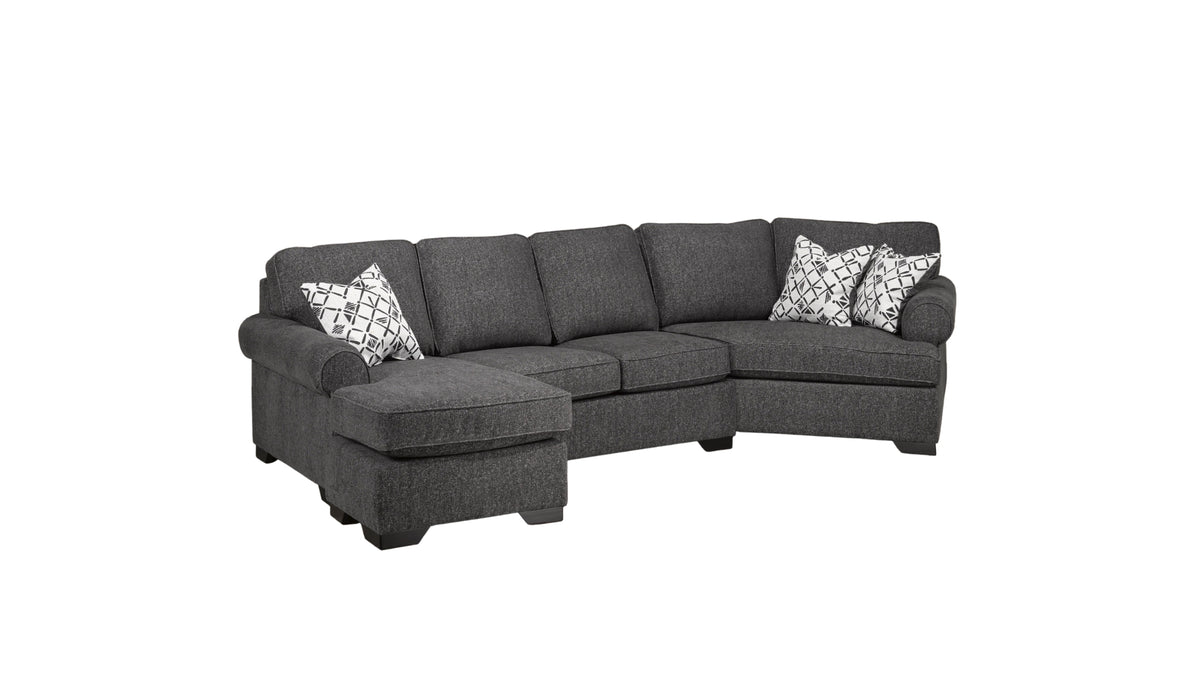 Loretto Cuddler Sectional - Dark Grey