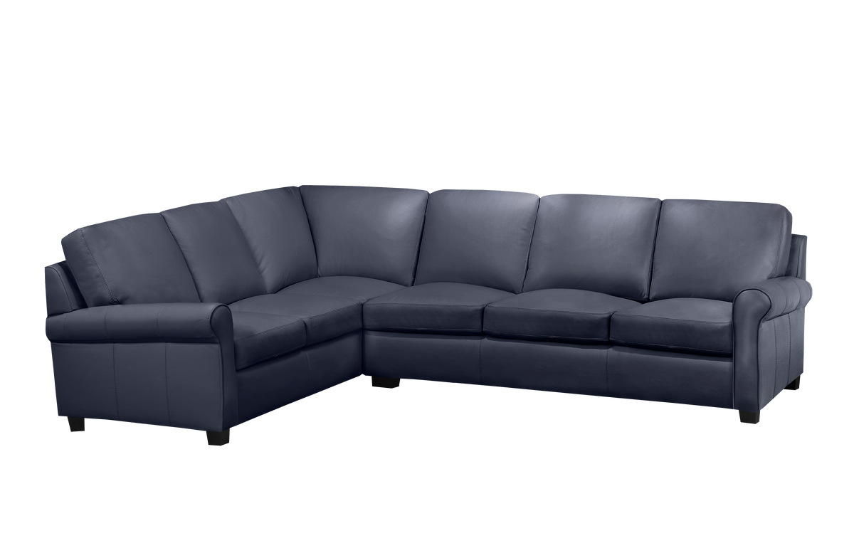 Lima Sectional - Navy Genuine Leather