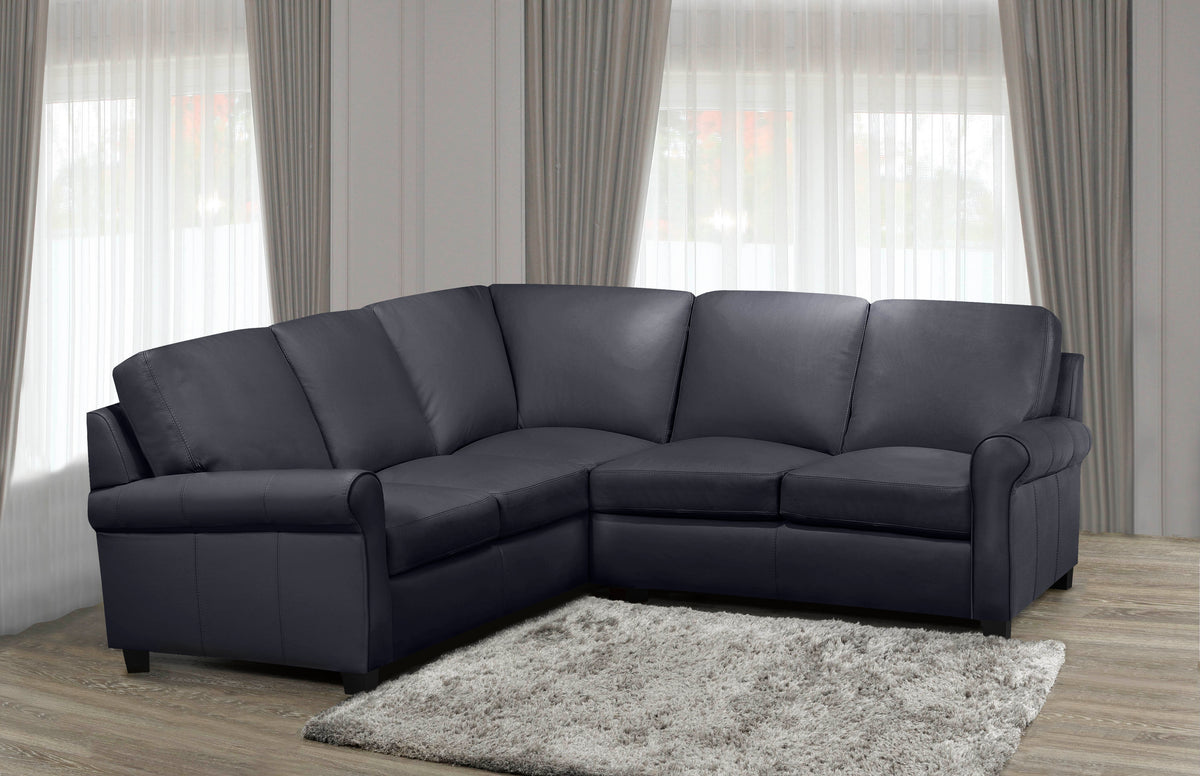 Lima Sectional - Navy Genuine Leather
